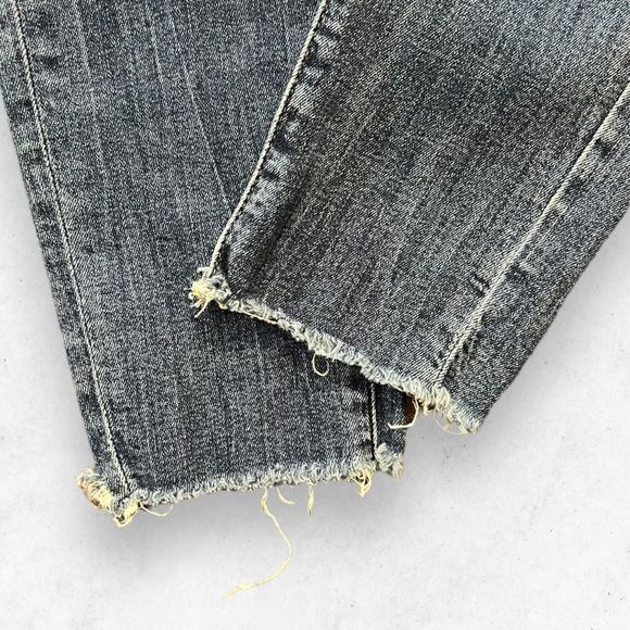 Banana Republic Premium Denim Skinny Indigo Women's 26 Raw Hem Stretch Low Rise - Picture 7 of 12